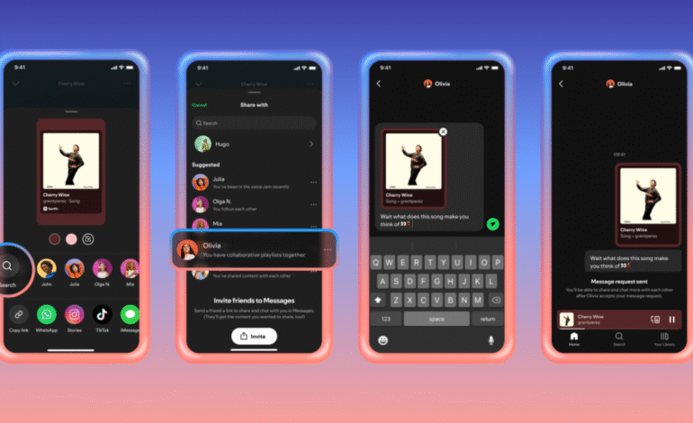 Messages, la nueva función de Spotify para compartir contenidos e interactuar con otros usuarios