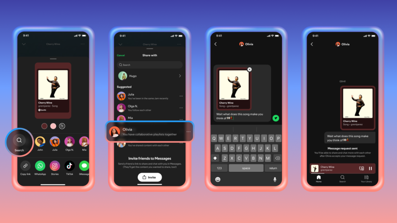 Messages, la nueva función de Spotify para compartir contenidos e interactuar con otros usuarios
