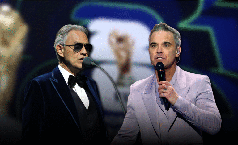 El sorteo del Mundial 2026 unió al fútbol con la música de Andrea Bocelli y Robbie Williams